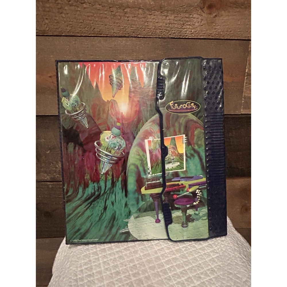 Vintage 1996‎ FuturoCity Mead 3-Ring Binder w Clipboard